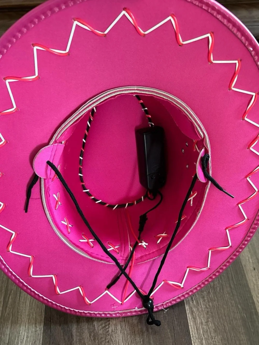 Pink cowboy hat western party hat with lights